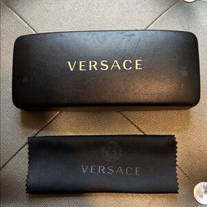 AUTHENTIC Versace Black and Gold Eyeglass Case